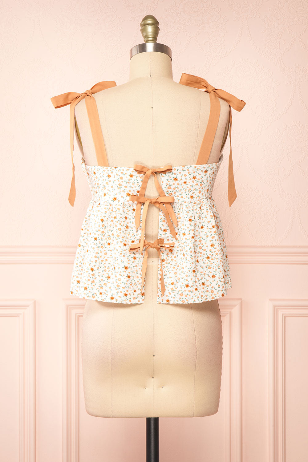 Minxie Tie Strap Floral Cami Top | Boutique 1861 back view