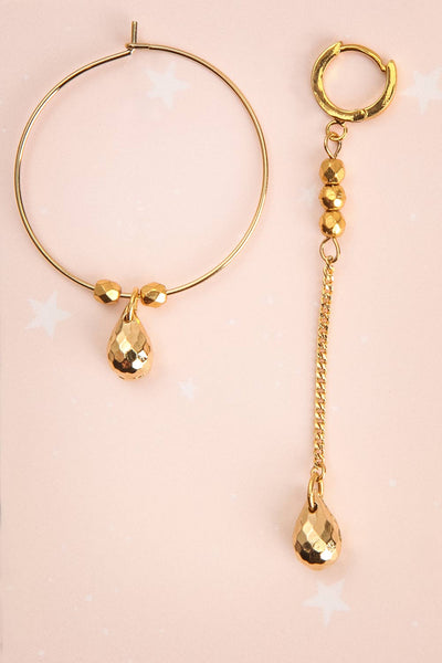Miroslava Stern Golden Asymmetrical Pendant Earrings | Boutique 1861 1