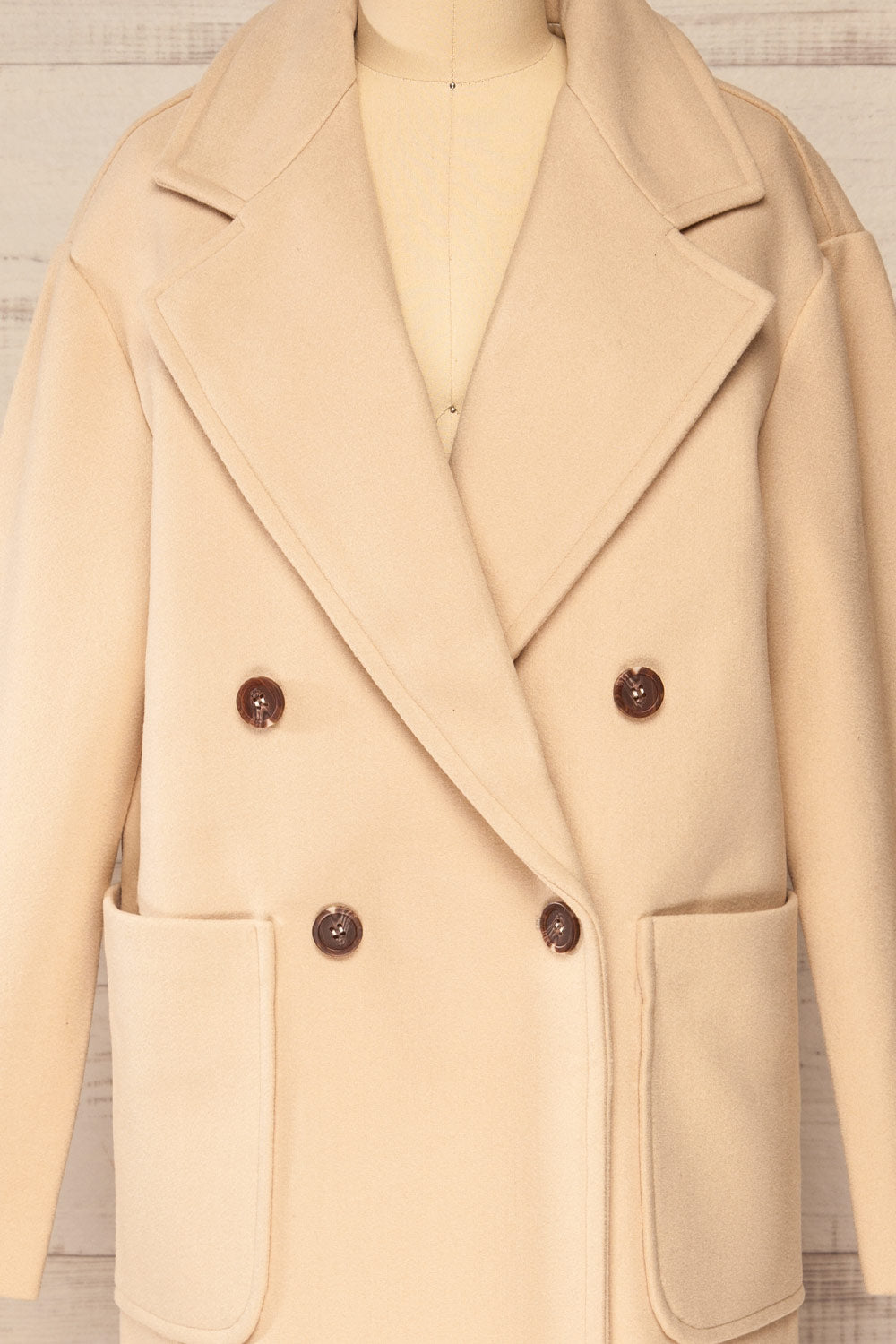 Mitcham Double-Breasted Trench Coat | La petite garçonne front close-up