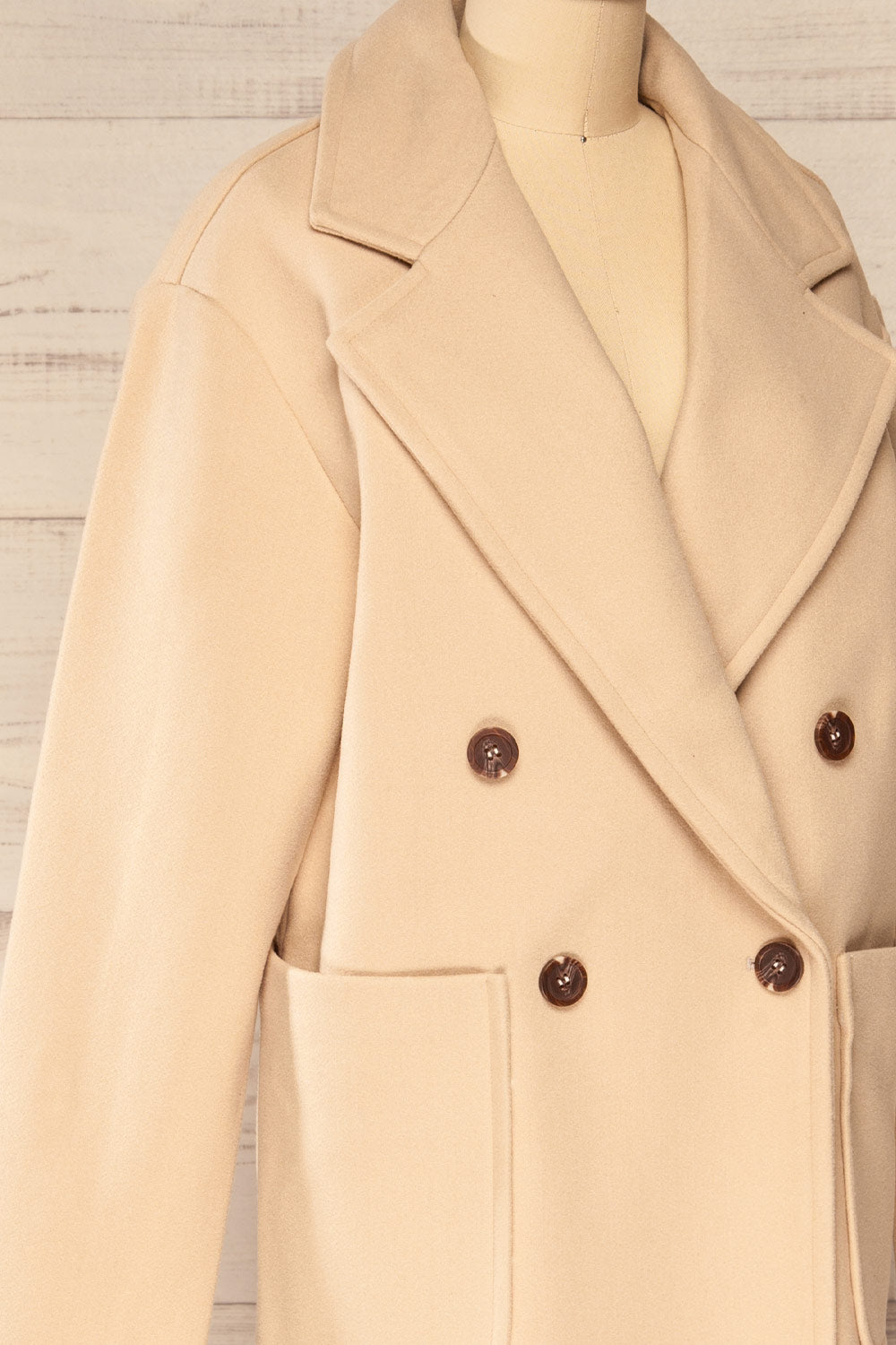 Mitcham Double-Breasted Trench Coat | La petite garçonne side close-up