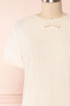 Miyama Cream Organza Pleated Short Sleeved Blouse | Boutique 1861 2