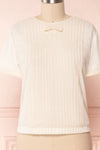 Miyama Cream Organza Pleated Short Sleeved Blouse | Boutique 1861 8