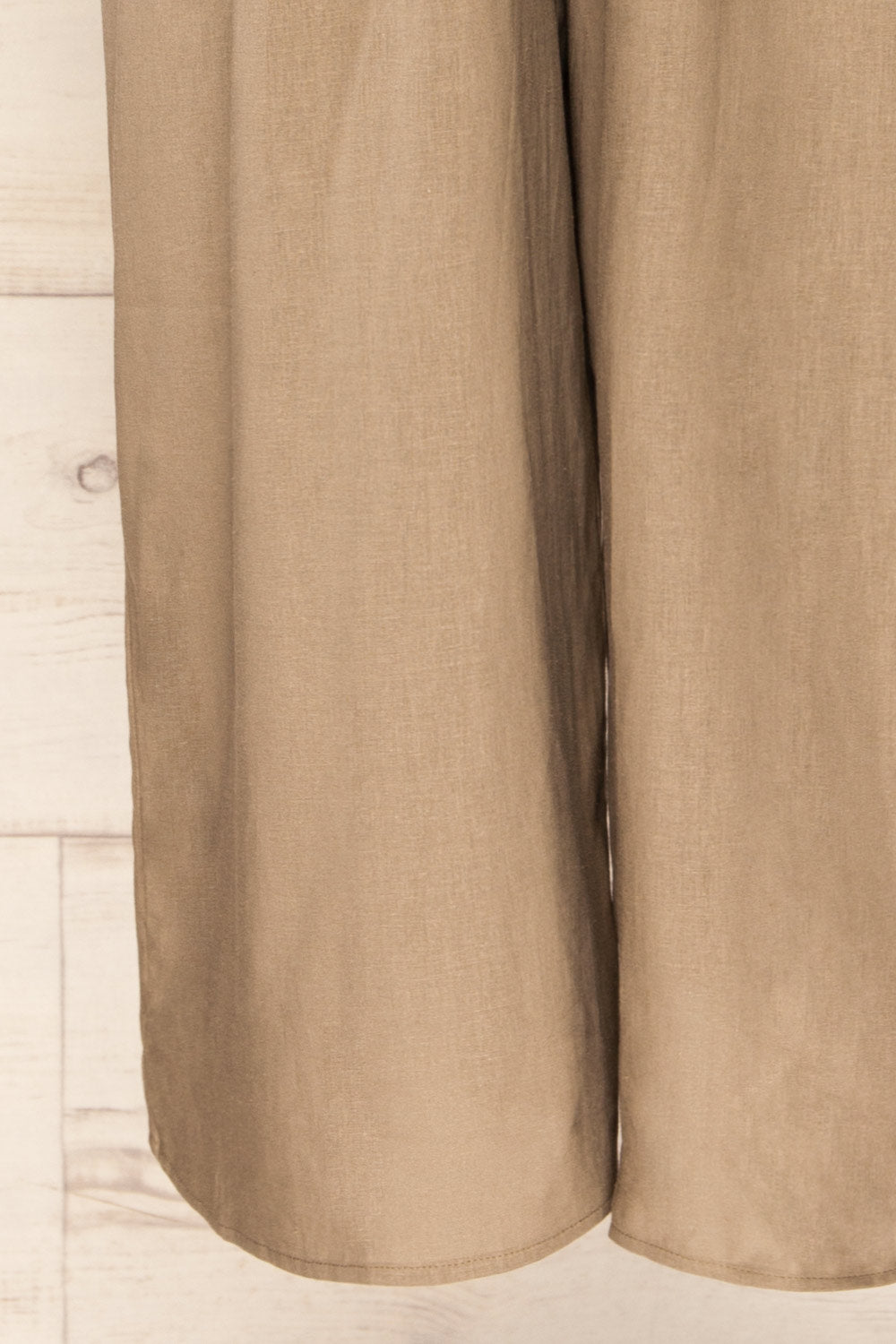 Mockyng Khaki Linen Wide Leg Jumpsuit | La petite garçonne bottom 