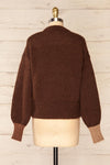 Mogilno Brown Asymetrical Striped Pattern Knit Sweater | La petite garçonne back view