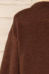 Mogilno Brown Asymetrical Striped Pattern Knit Sweater | La petite garçonne back close-up