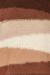 Mogilno Brown Asymetrical Striped Pattern Knit Sweater | La petite garçonne fabric
