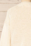 Mogilno Ivory Asymetrical Striped Pattern Knit Sweater | La petite garçonne back close-up