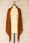 Mohaire Brown Soft Knit Scarf | La petite garçonne shawl view