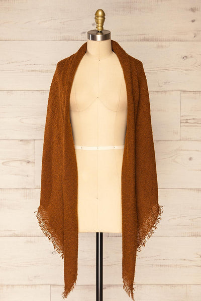 Mohaire Brown Soft Knit Scarf