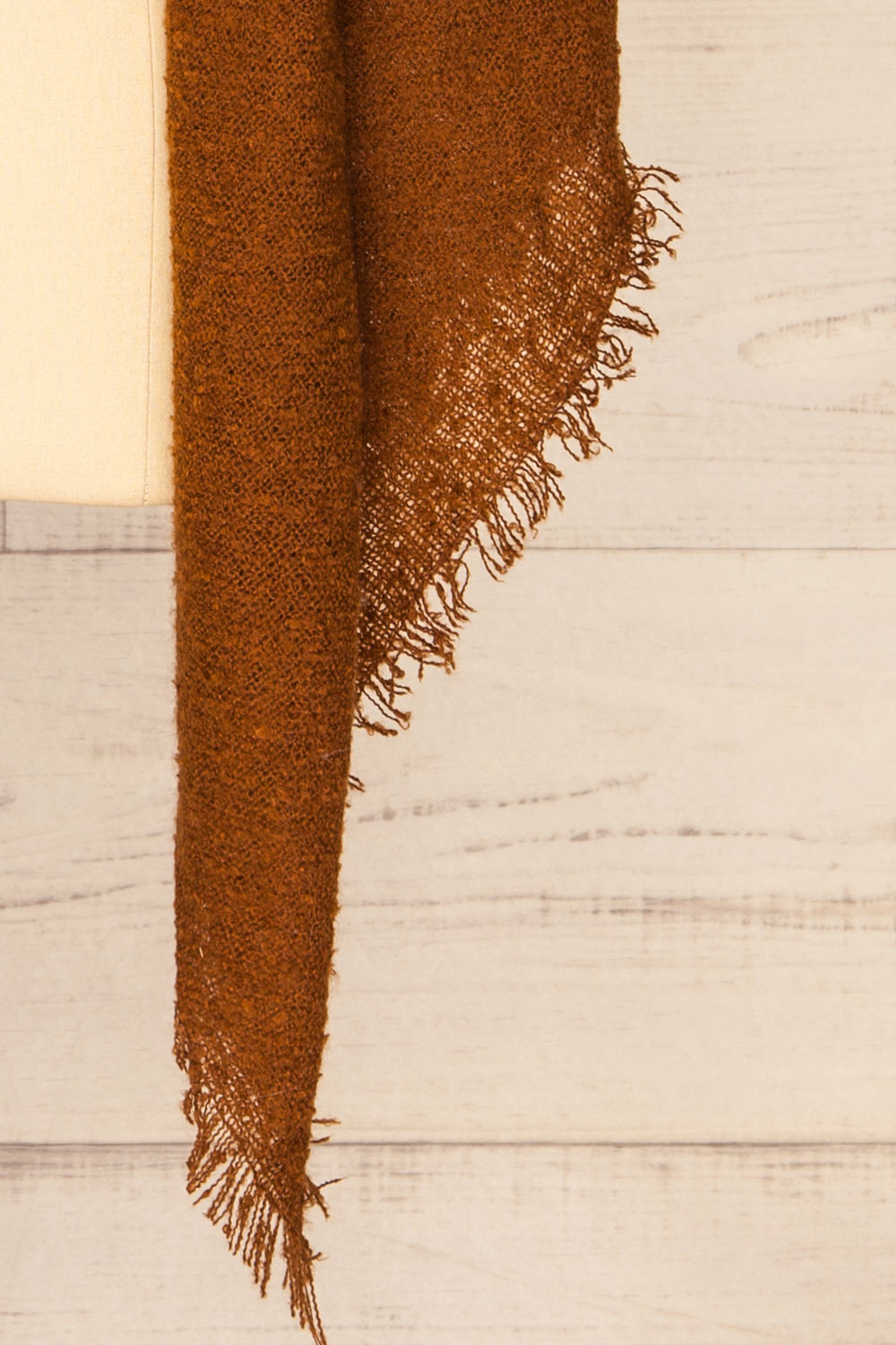 Mohaire Brown Soft Knit Scarf | La petite garçonne   bottom 