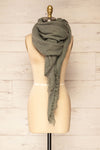 Mohaire Grey Soft Knit Scarf | La petite garçonne side triangle view