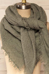 Mohaire Grey Soft Knit Scarf | La petite garçonne close-up
