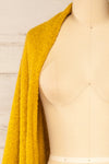 Mohaire Yellow Soft Knit Scarf | La petite garçonne shawl close-up