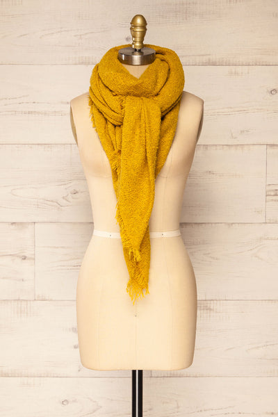 Mohaire Yellow Soft Knit Scarf | La petite garçonne classic view