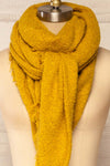Mohaire Yellow Soft Knit Scarf | La petite garçonne classic close-up