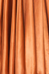 Moira Rust Cowl Neck Satin Maxi Dress w/ High Slit | Boutique 1861 fabric