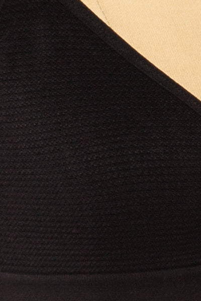 Mona Lisa Black Crossed-Back Bralette | La petite garçonne fabric