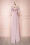 Moncha Lilac Purple Mermaid Gown with Lace & Slit | Boutique 1861
