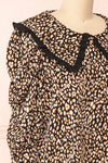 Moni Leopard Print Blouse w/ Peter Pan Collar | Boutique 1861 side close-up