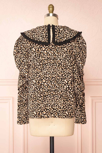 Moni Leopard Print Blouse w/ Peter Pan Collar | Boutique 1861 back view