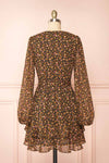 Monique Short Floral Dress w/ Puffy Sleeves | Boutique 1861 back view