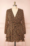 Monique Short Floral Dress w/ Puffy Sleeves | Boutique 1861 front plus size
