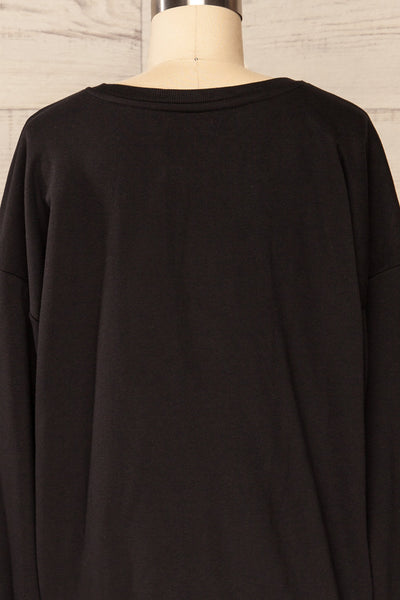 Monki Black Oversized Crew Sweatshirt | La petite garçonne back view