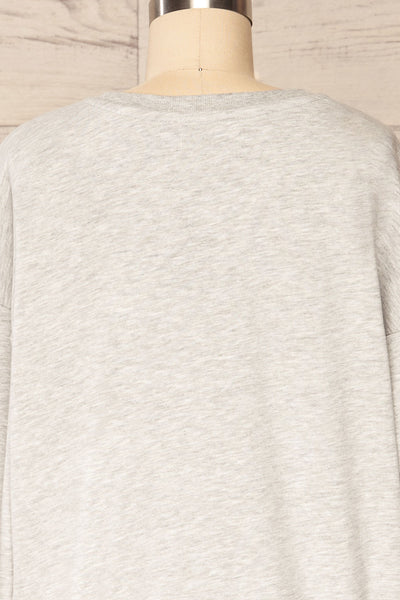Monki Grey Oversized Crew Sweatshirt | La petite garçonne back close up