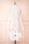 Monoceros White | Mesh Wedding Veil w/ Lace Detail