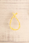 Montaquila Textured Gold Hoop Pendant Earrings close-up | La Petite Garçonne