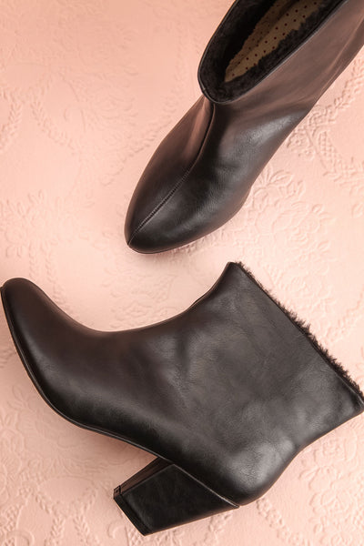 Montesquieu Black Faux Fur Lined Ankle Boots | Boutique 1861
