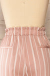 Montpellier Pink Striped Straight Leg Pants | La petite garçonne back close-up