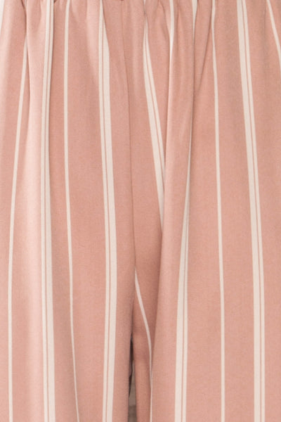 Montpellier Pink Striped Straight Leg Pants | La petite garçonne fabric