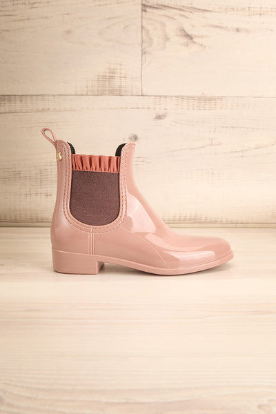 Morand Dusty Pink Rain Boots | Bottes | La petite garçonne side view