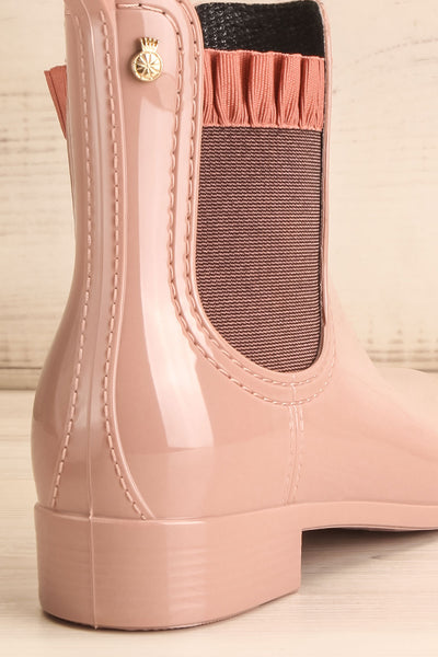 Morand Dusty Pink Rain Boots | Bottes | La petite garçonne back close-up