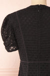 Morena Black Embroidered Short Sleeve Dress | Boutique 1861 back close-up