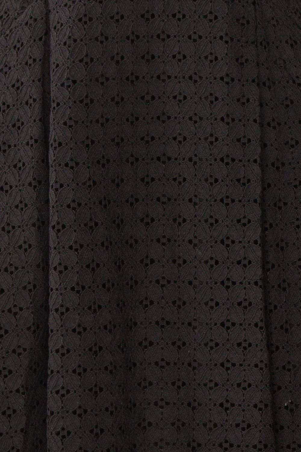 Morena Black Embroidered Short Sleeve Dress | Boutique 1861 fabric 