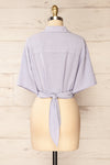 Moresby Lavender Tie-Front Crop Top | La petite garçonne back knot