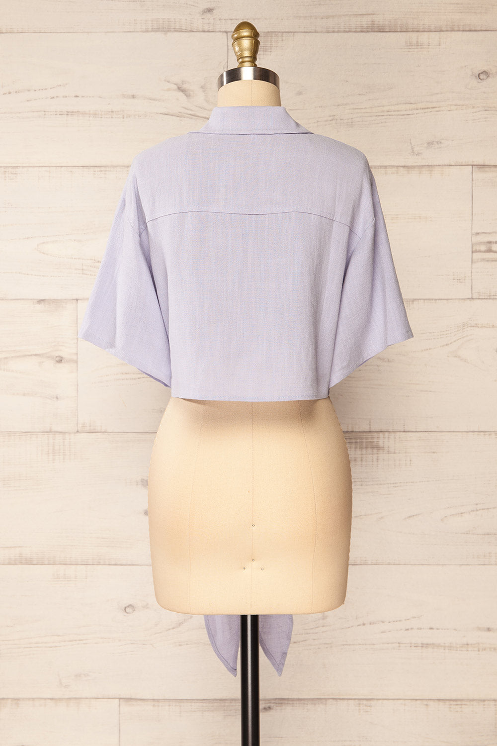 Moresby Lavender Tie-Front Crop Top | La petite garçonne back view