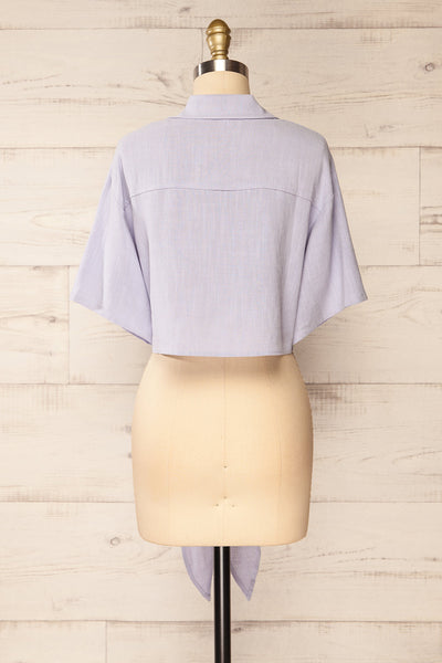 Moresby Lavender Tie-Front Crop Top | La petite garçonne back view