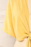 Moresby Yellow Tie-Front Crop Top | La petite garçonne sleeve