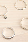 Mosgiel Silver Set of 7 Stackable Minimalist Rings | La petite garçonn details
