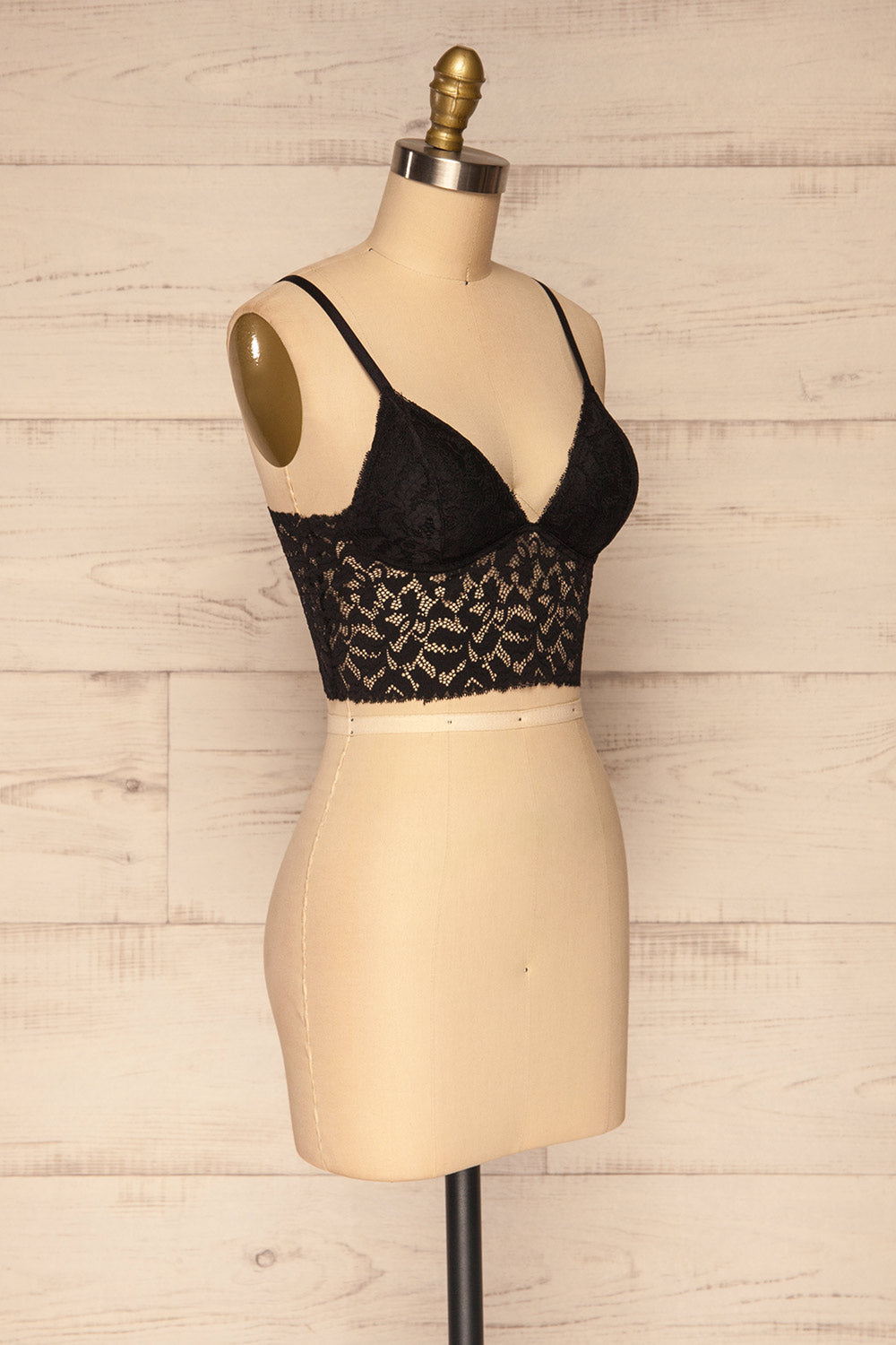 Motovune Black Lace Bralette | La petite garçonne side view 