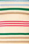 Motril Pink Ribbed Half Sleeve Top w/ Stripes | La petite garçonne fabric
