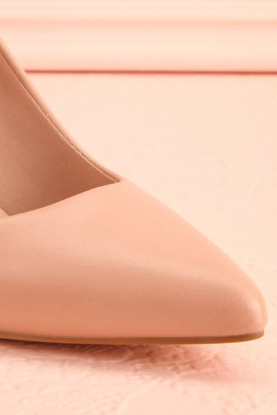 Mounai Beige Pointed Toe Heels | Boutique 1861 front close-up