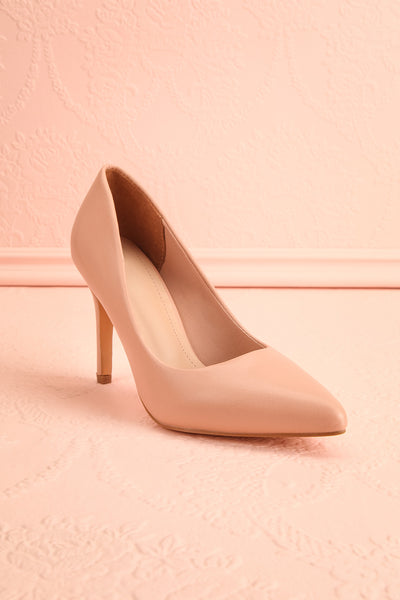 Mounai Beige Pointed Toe Heels | Boutique 1861 front view