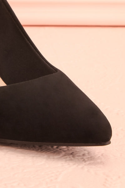 Mounai Black Pointed Toe Heels | Boutique 1861 front close-up