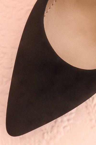 Mounai Black Pointed Toe Heels | Boutique 1861 flat close-up