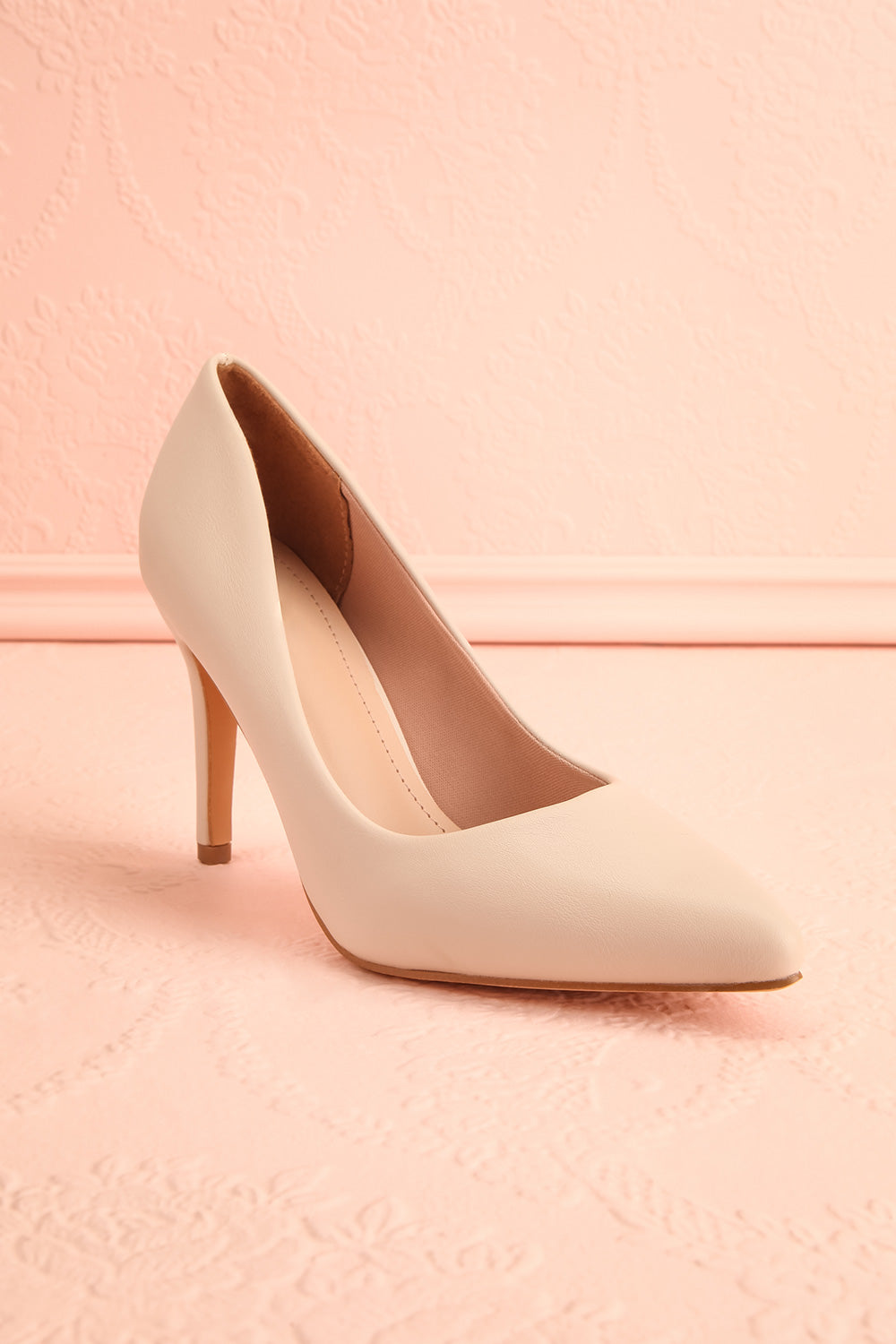 Mounai Ivory Pointed Toe Heels