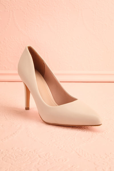 Mounai Ivory Pointed Toe Heels | Boutique 1861 front view